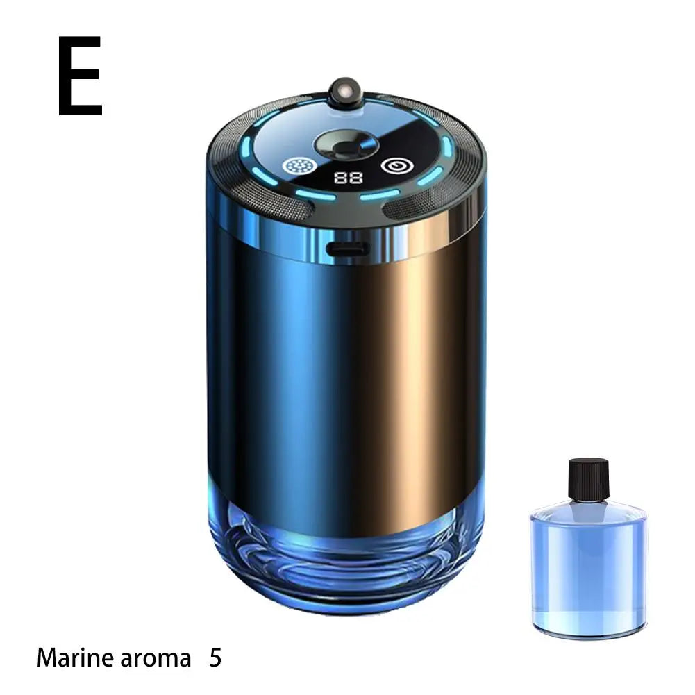 Difusor aromático de carro elétrico umidificador 5 modos USB em fundo branco
