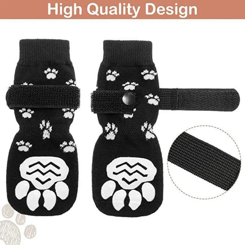 Meias antiderrapantes para cães kit 4 unidades em fundo branco