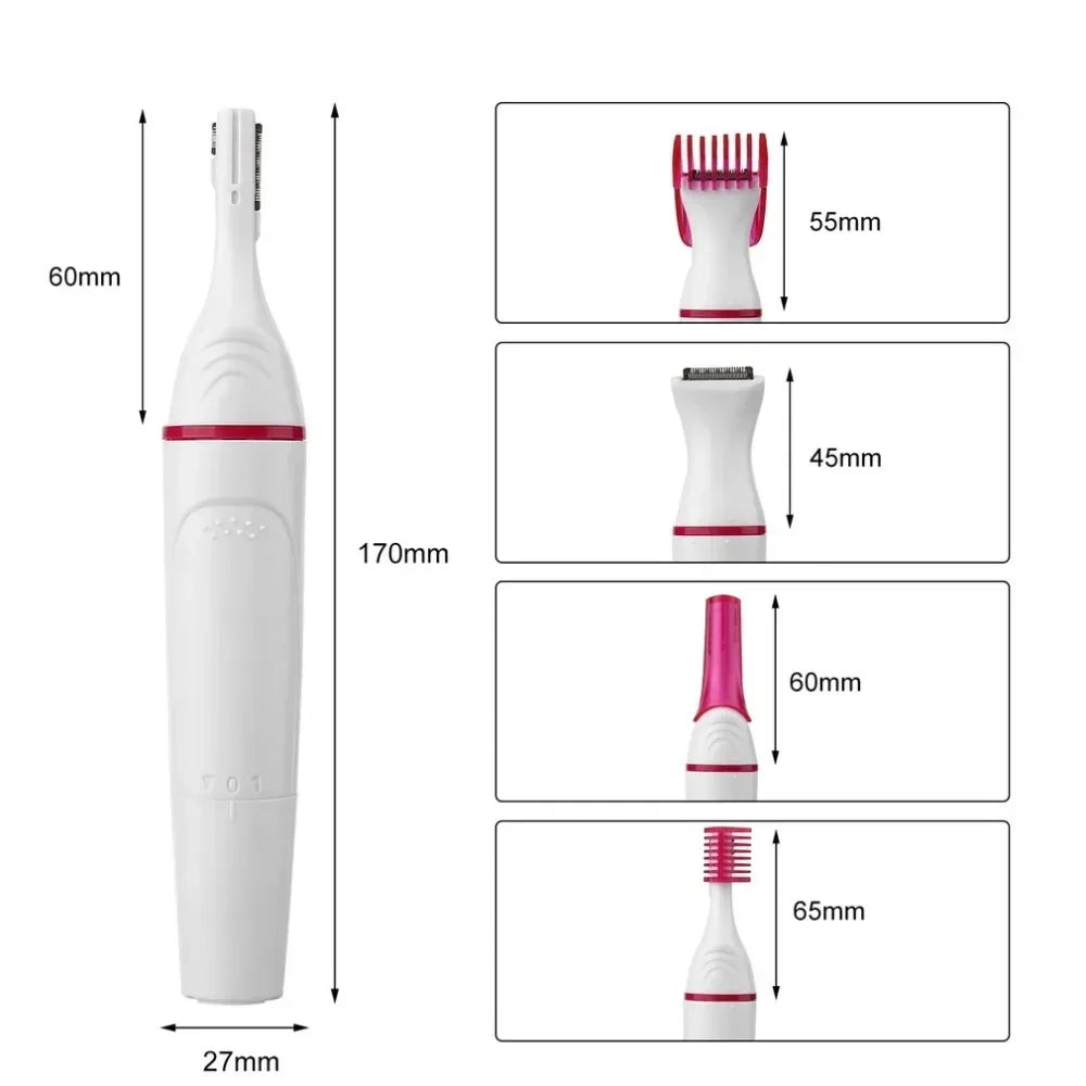 Depilador feminino elétrico 5 em 1 em fundo branco