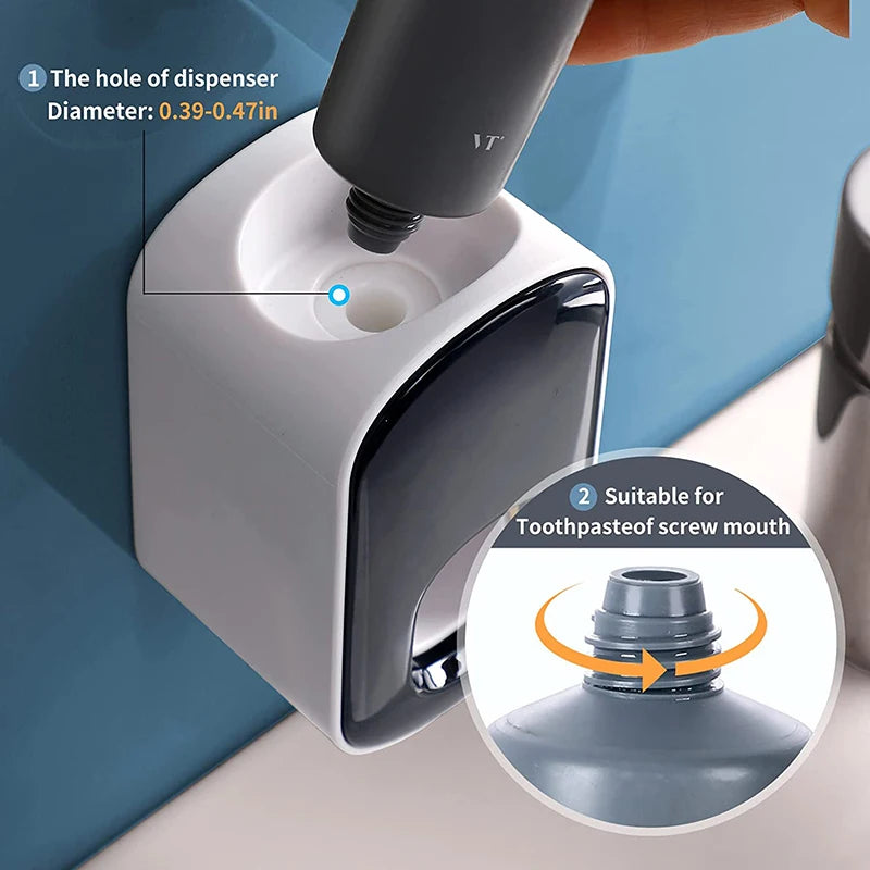 Dispenser automático de pasta de dente de parede em fundo branco