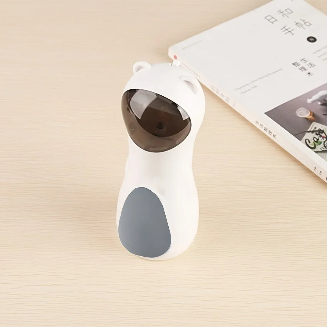 Brinquedo laser automático para gato com timer e movimento giratório em fundo branco