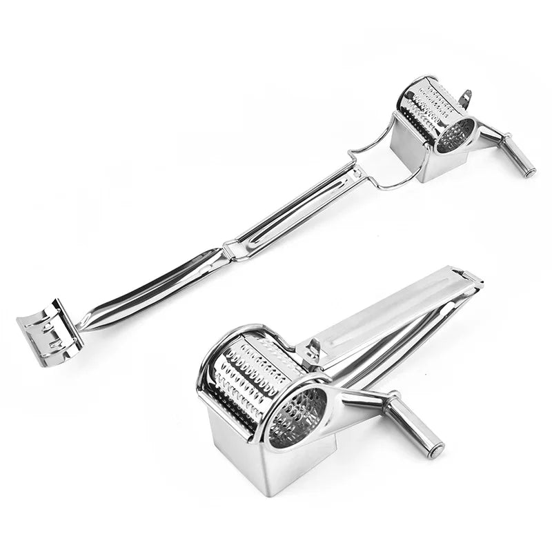 Ralador Rotativo Manual Inox 3 Cilindros para Queijo e Legumes 6