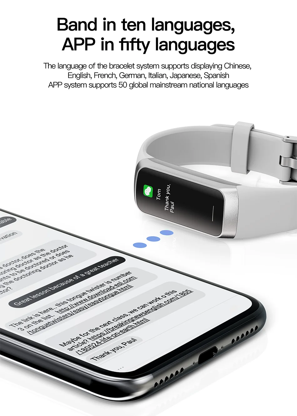 Smartwatch amoled com monitor cardíaco em fundo branco