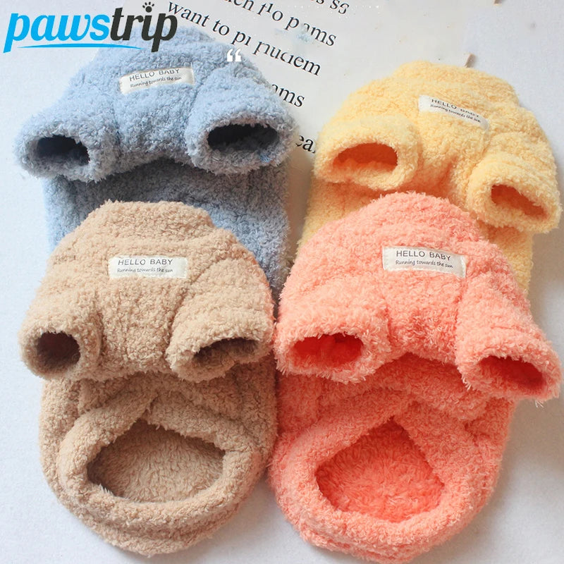 Roupinha suéter de inverno para cães em tricô macio com gola alta em fundo branco