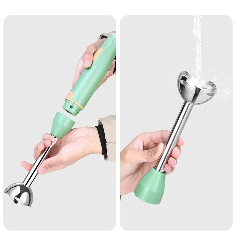 Mixer de Mão Elétrico 2 em 1 com Haste Inox Triturador 4