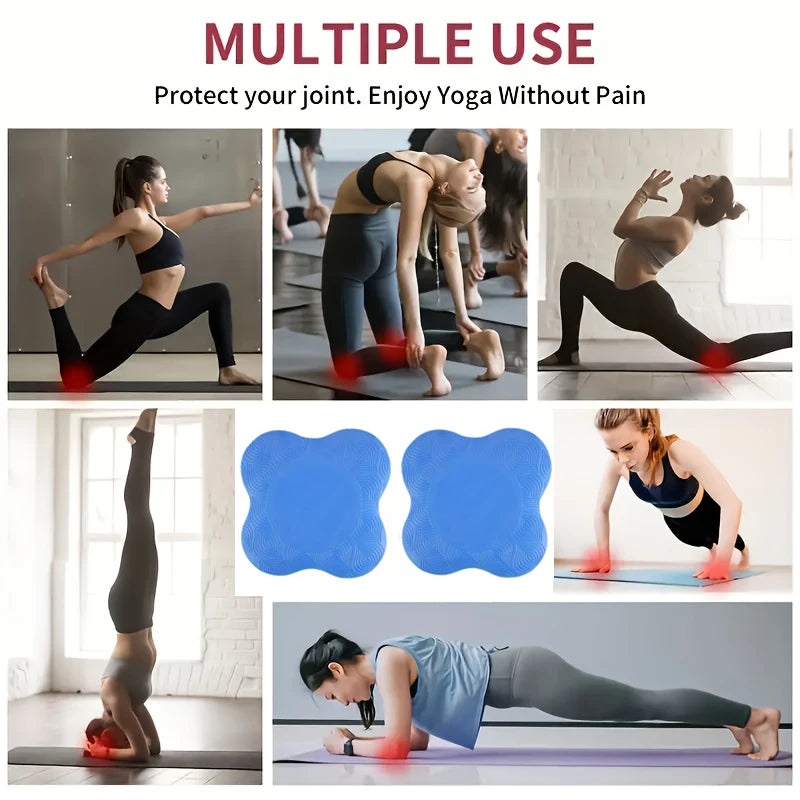 Joelheira de yoga TPE antiderrapante par em fundo branco