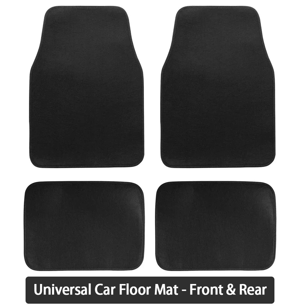 Tapete universal para carro kit completo dianteiro e traseiro antiderrapante em fundo branco