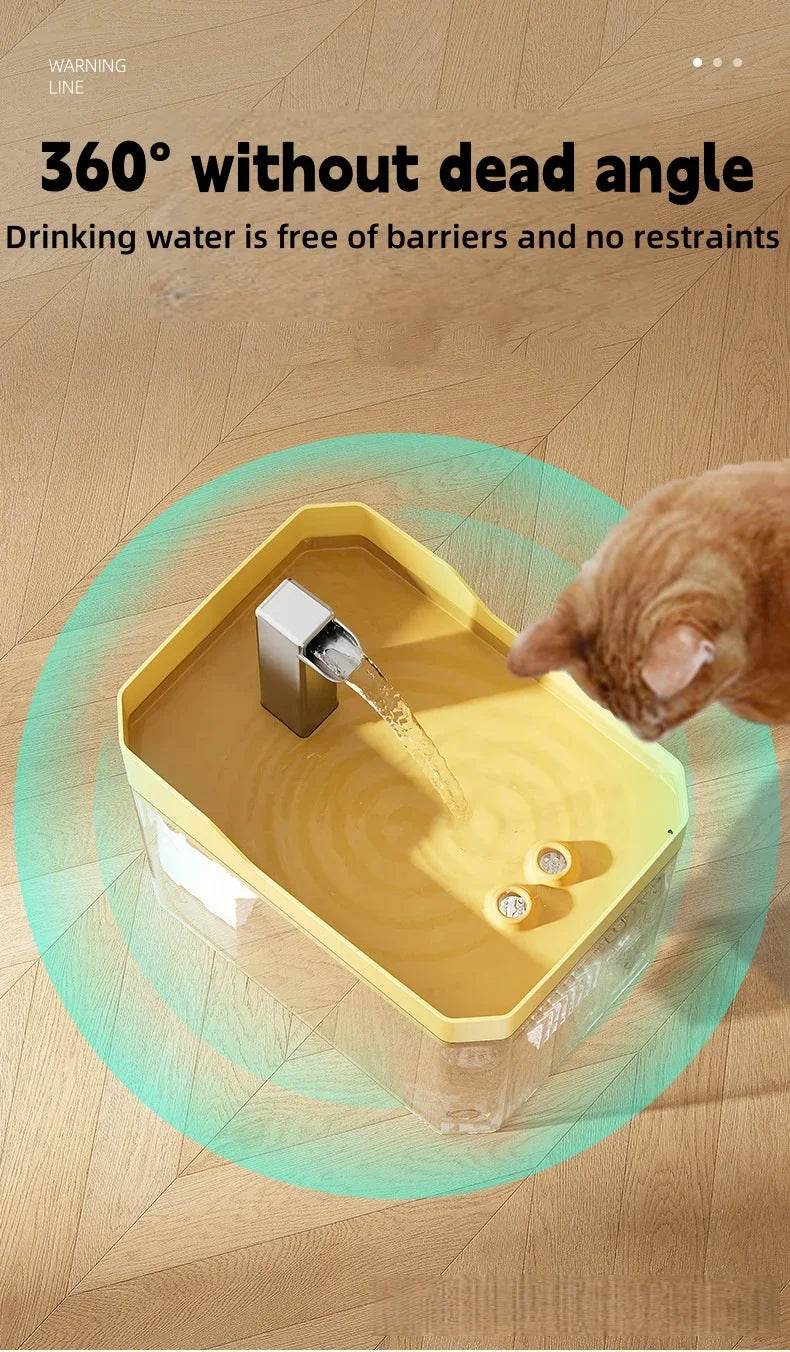 Fonte bebedouro automático para gatos e cães USB com filtro em fundo branco