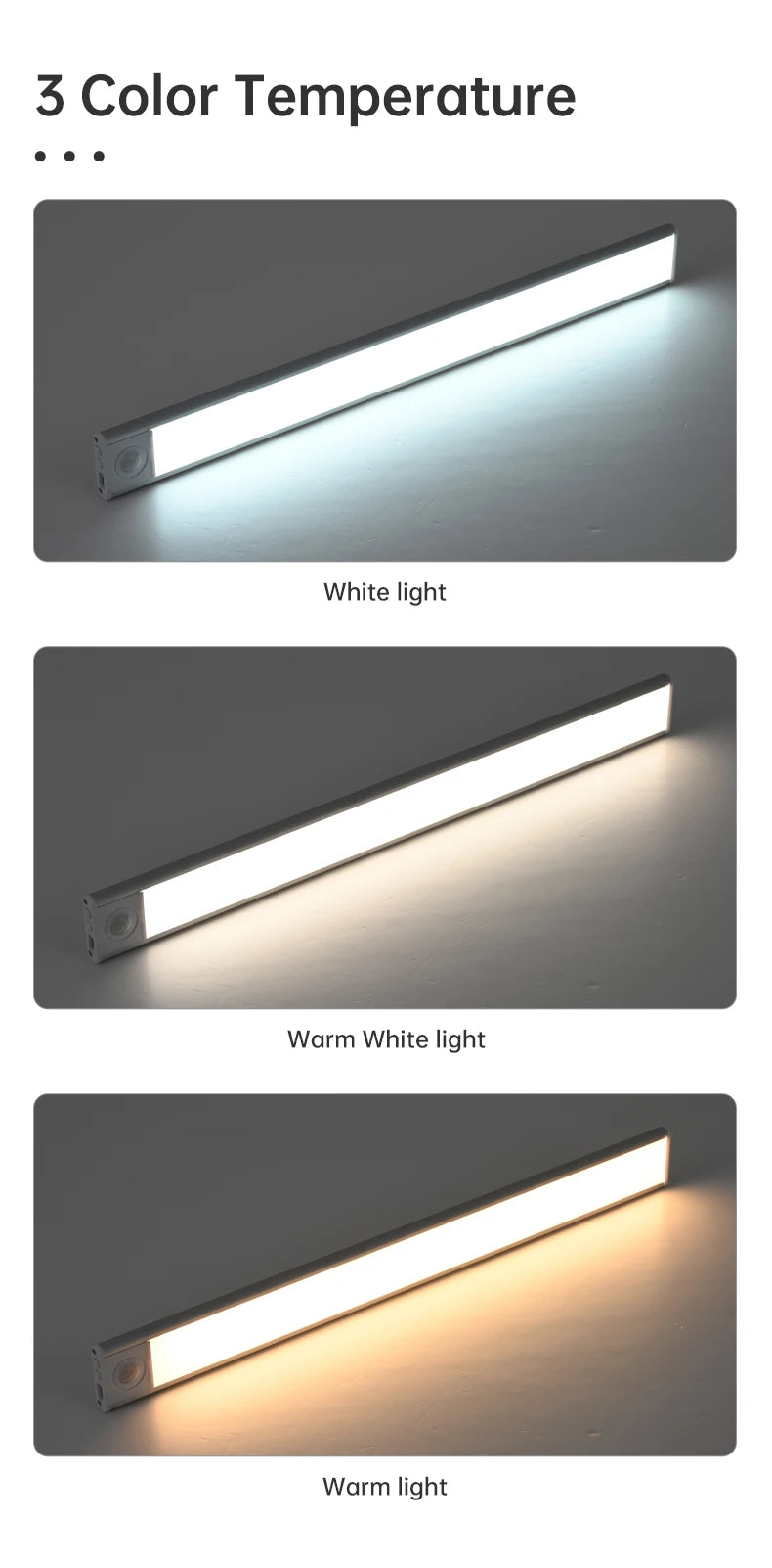 Luz noturna LED com sensor de movimento em fundo branco