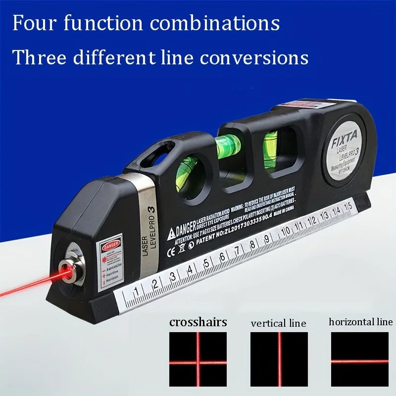 Nível laser verde profissional multifuncional em fundo branco