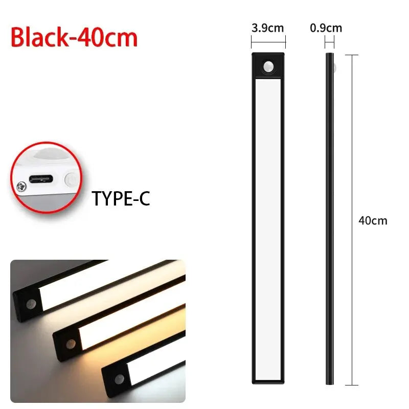 Luz noturna LED com sensor de movimento em fundo branco