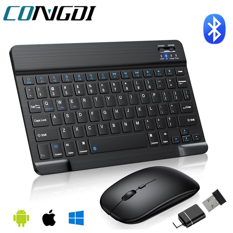 Teclado bluetooth sem fio ultra slim portátil em fundo branco