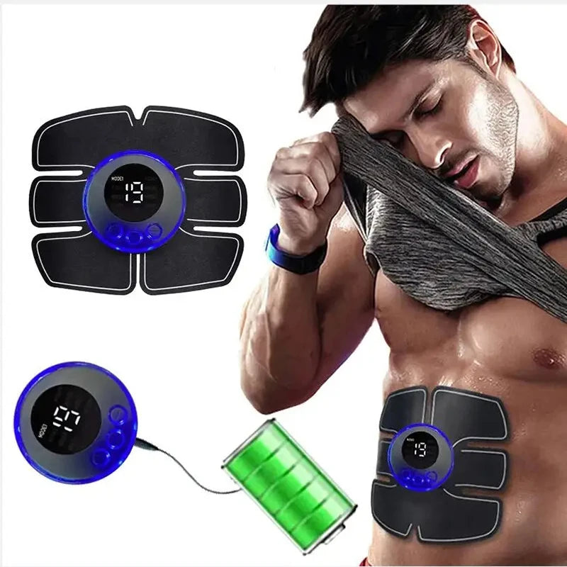 Aparelho EMS abdominal tonificador muscular em fundo branco