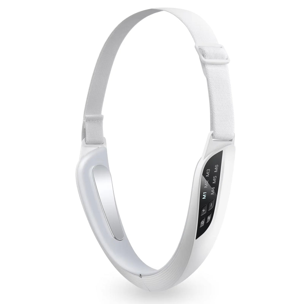 Massageador facial EMS microcorrente para lifting em fundo branco