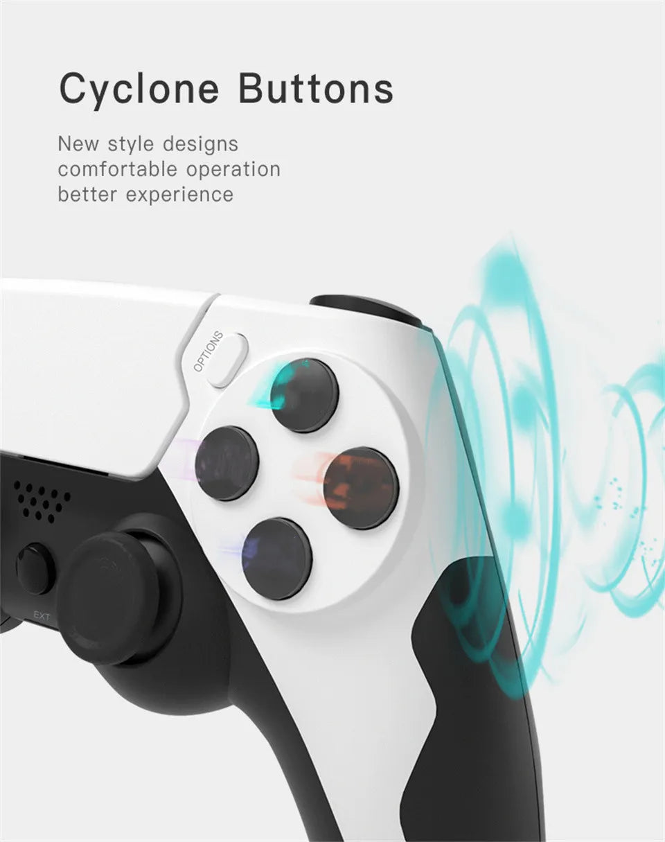 Controle gamer bluetooth sem fio vibração em fundo branco