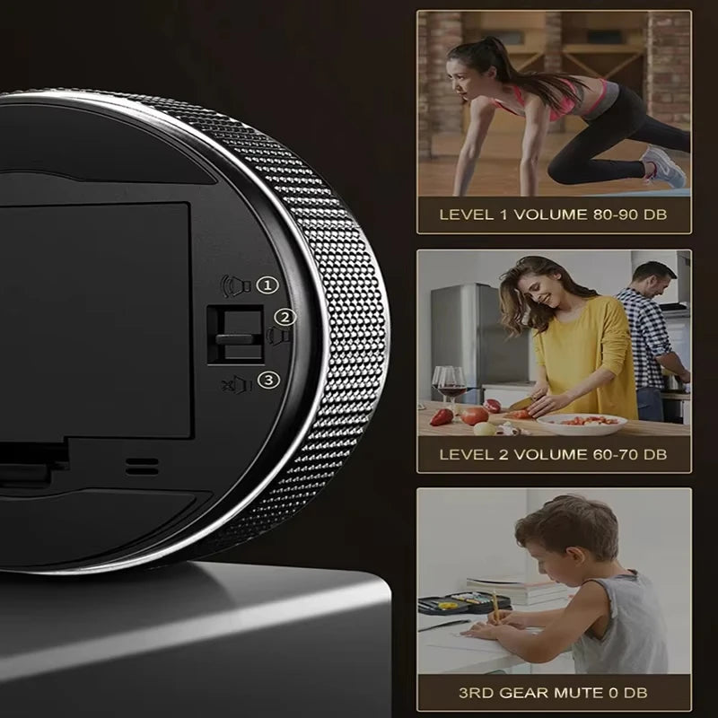 Timer digital de cozinha magnético com alarme e display LCD em fundo branco