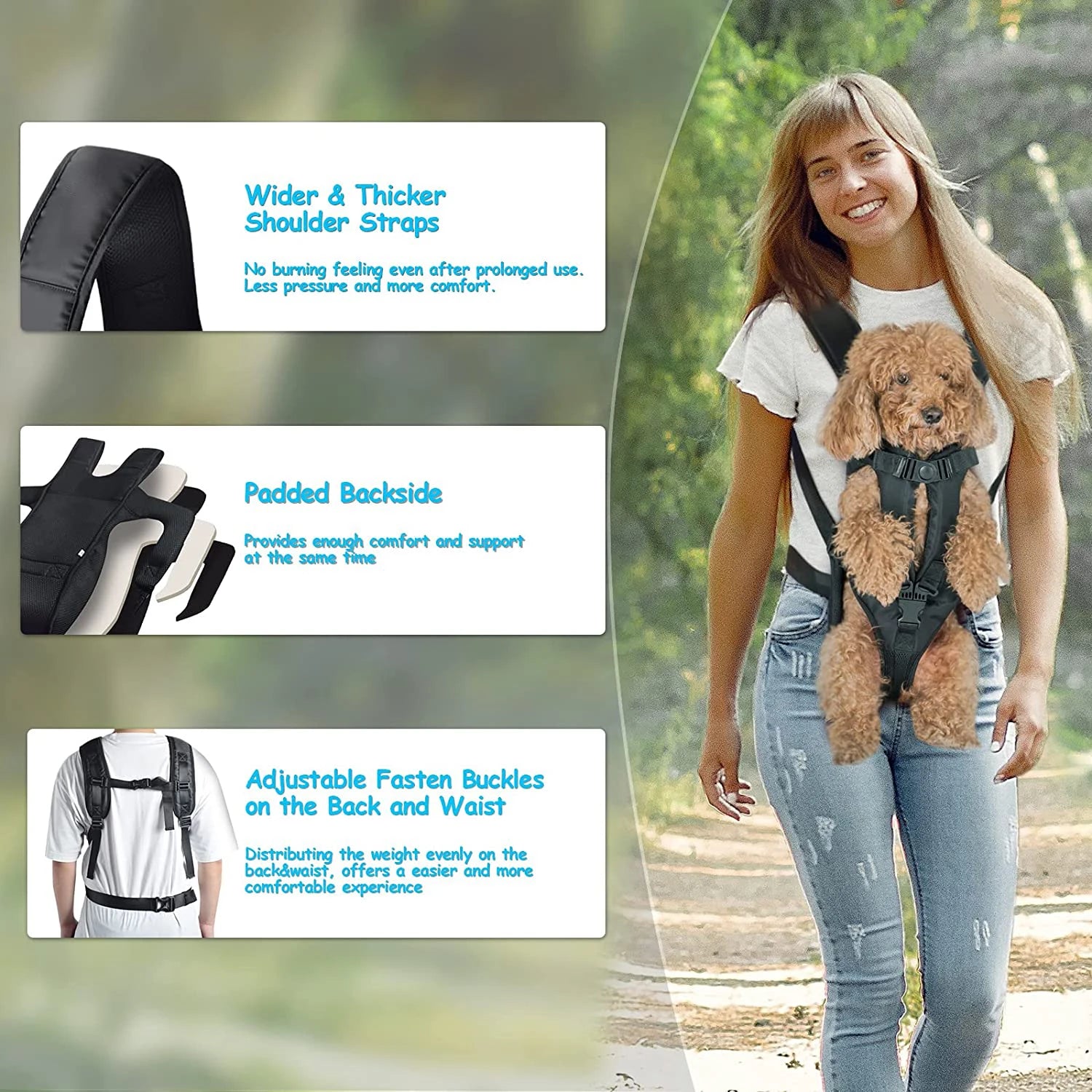 Mochila transporte para pet respirável com janela bolha em fundo branco