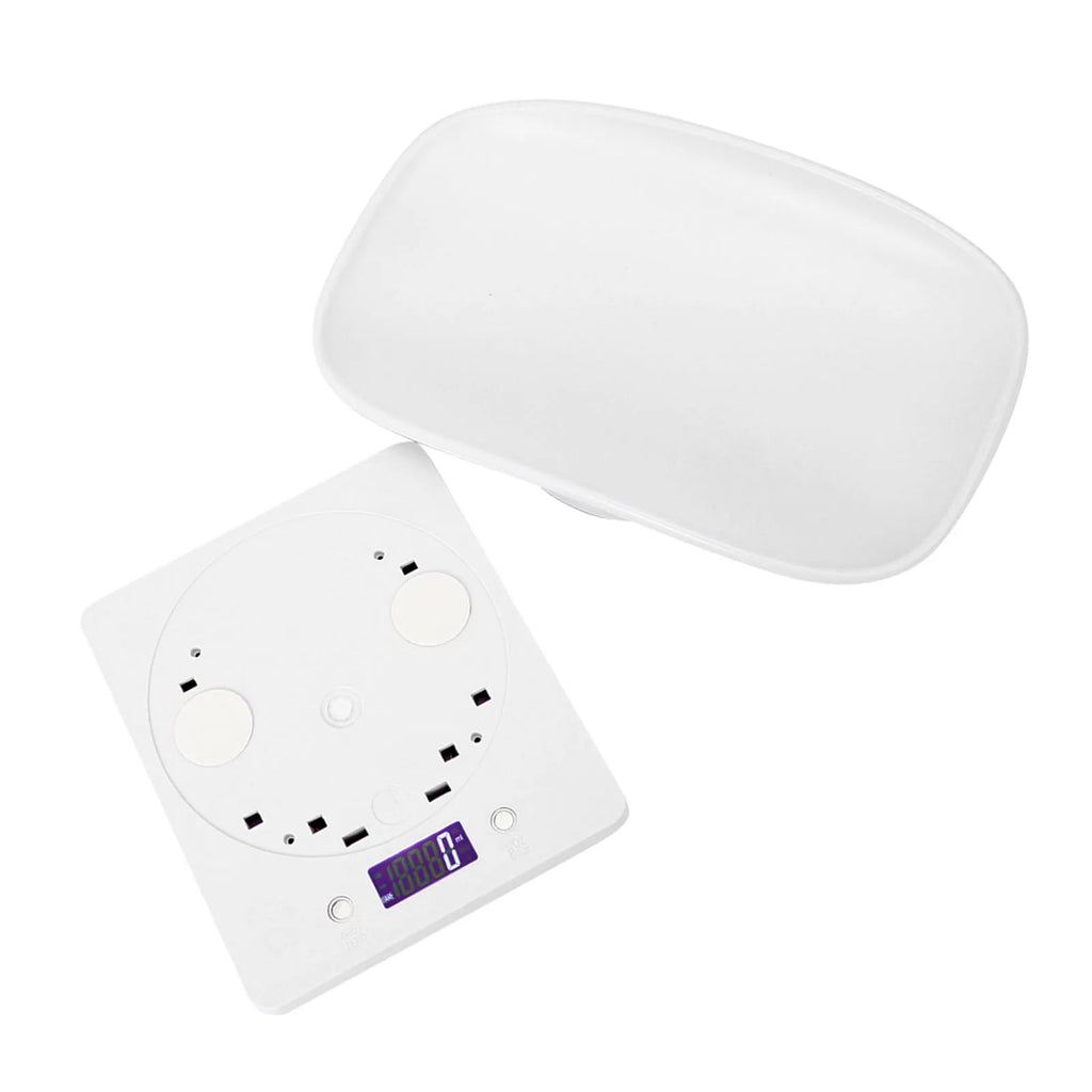 Balança digital para pet pequeno 10kg precisão 1g em fundo branco