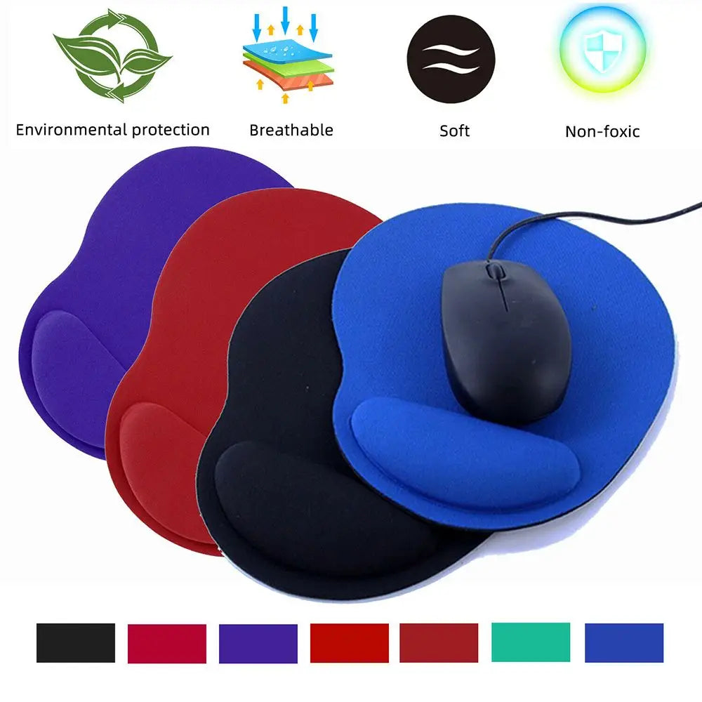 Mouse pad ergonômico com apoio de pulso em gel em fundo branco