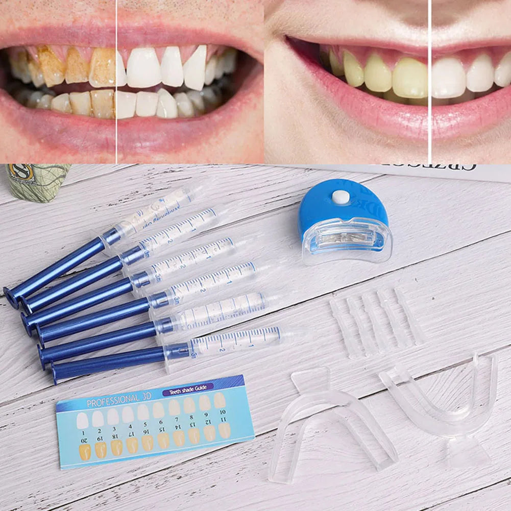 Kit Clareador Dental LED com Gel de Peróxido e Moldeira 7