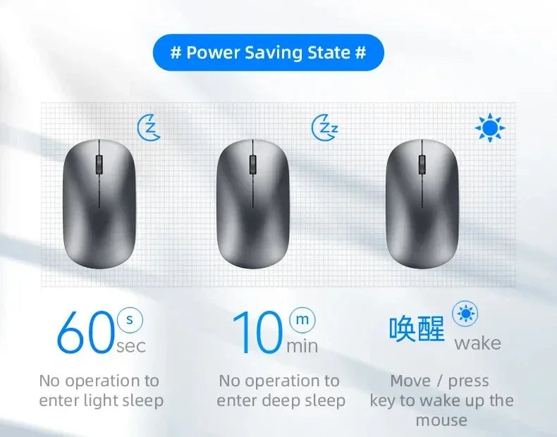 Mouse sem fio recarregável silencioso bluetooth em fundo branco