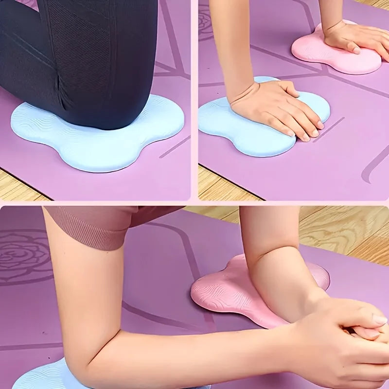 Joelheira de yoga TPE antiderrapante par em fundo branco