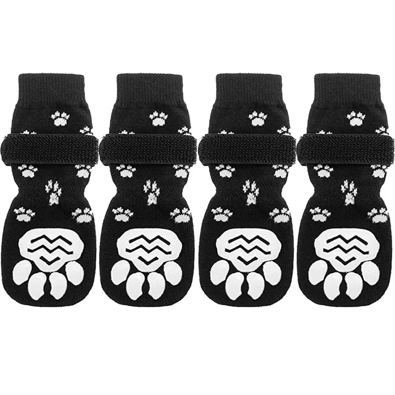 Meias antiderrapantes para cães kit 4 unidades em fundo branco