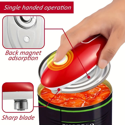 Abridor de Latas Elétrico Automático Corte Liso Sem Esforço 1