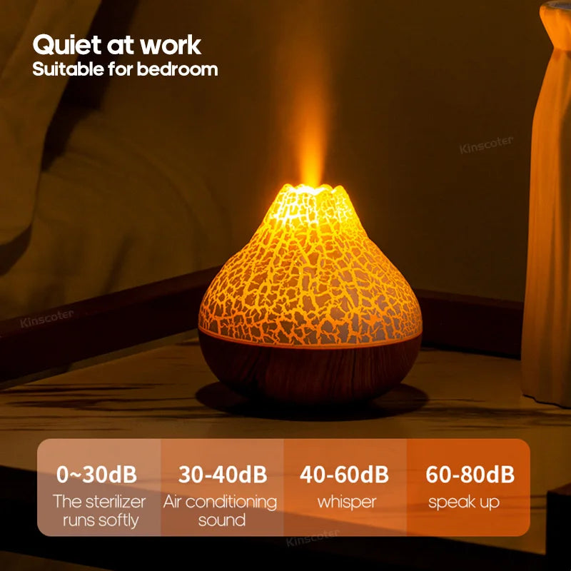 Umidificador de Ar Vulcão 300ml USB com Luz Ambiente - Foto 4