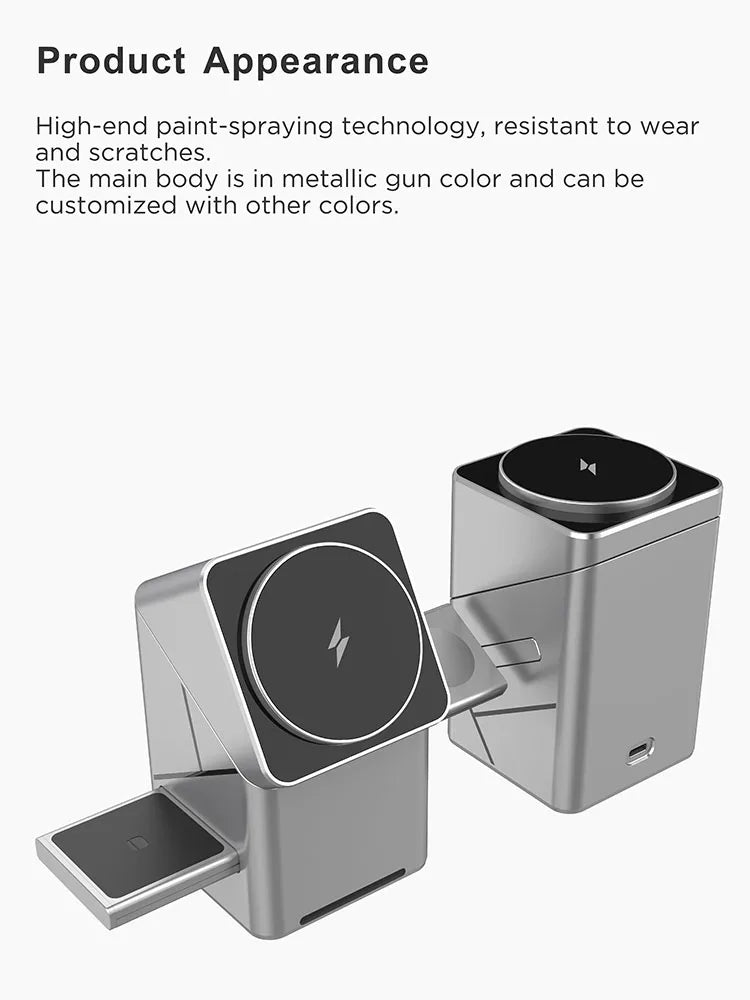 Carregador Sem Fio 3 em 1 Magnético 15W para iPhone, Apple Watch e AirPods - Foto 12