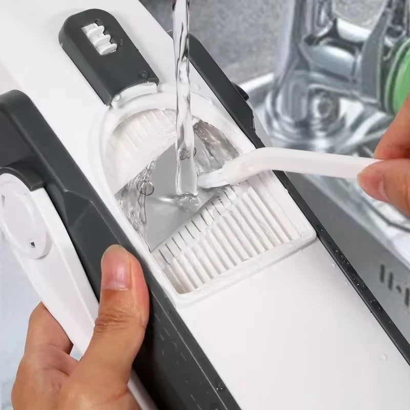 Ralador multifuncional 4 em 1 com coletor recipiente em aço inox em fundo branco