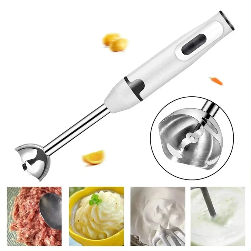 Mixer de Mão Elétrico 2 em 1 com Haste Inox Triturador 3