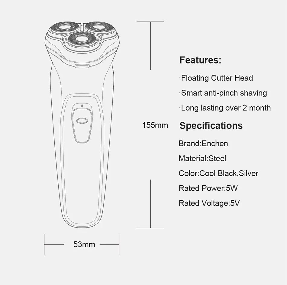 Barbeador Elétrico Rotativo 3 Lâminas Flutuantes USB - Foto 19