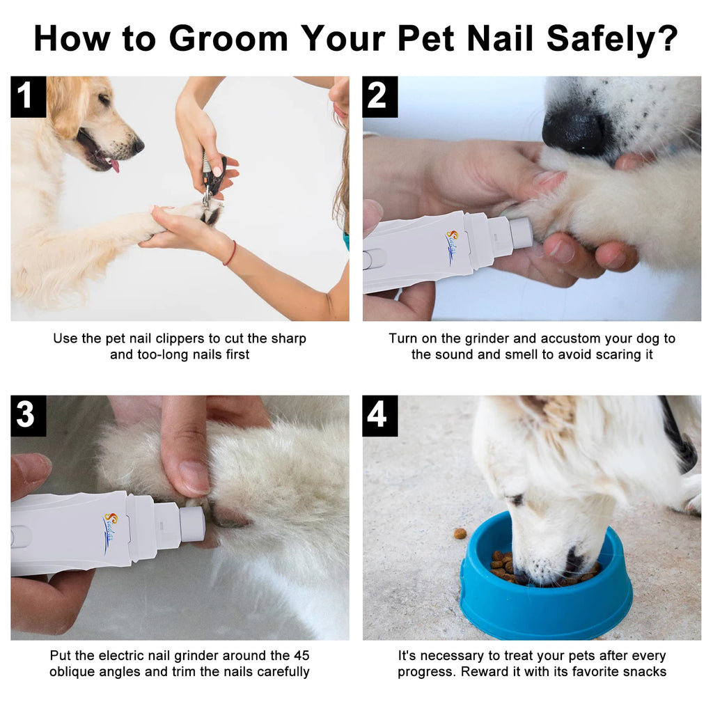 Lixa elétrica de unhas para pets USB recarregável em fundo branco