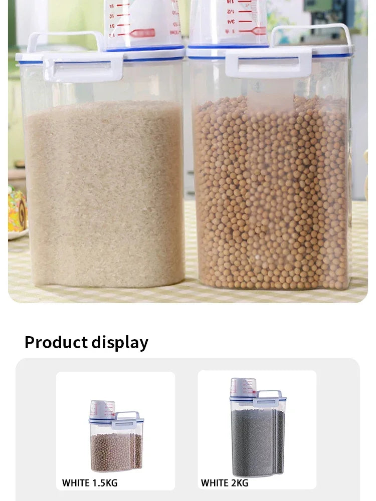 Porta ração hermético grande para pet em fundo branco