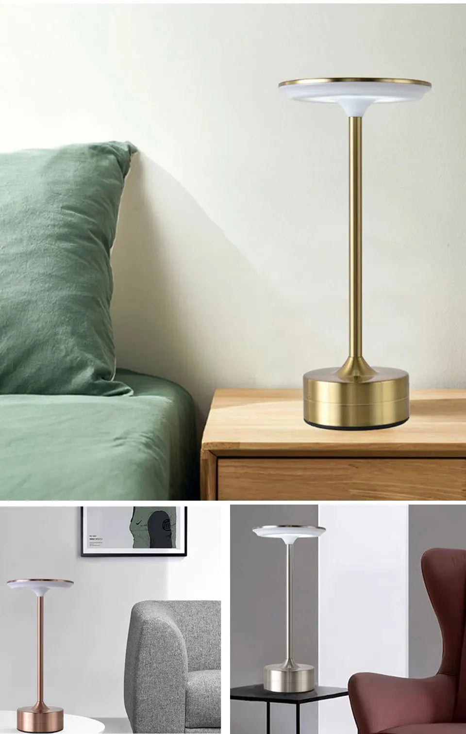Luminária LED de Mesa Sensor Toque Recarregável USB - Foto 10