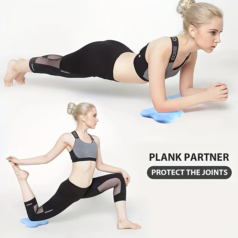 Joelheira de yoga TPE antiderrapante par em fundo branco