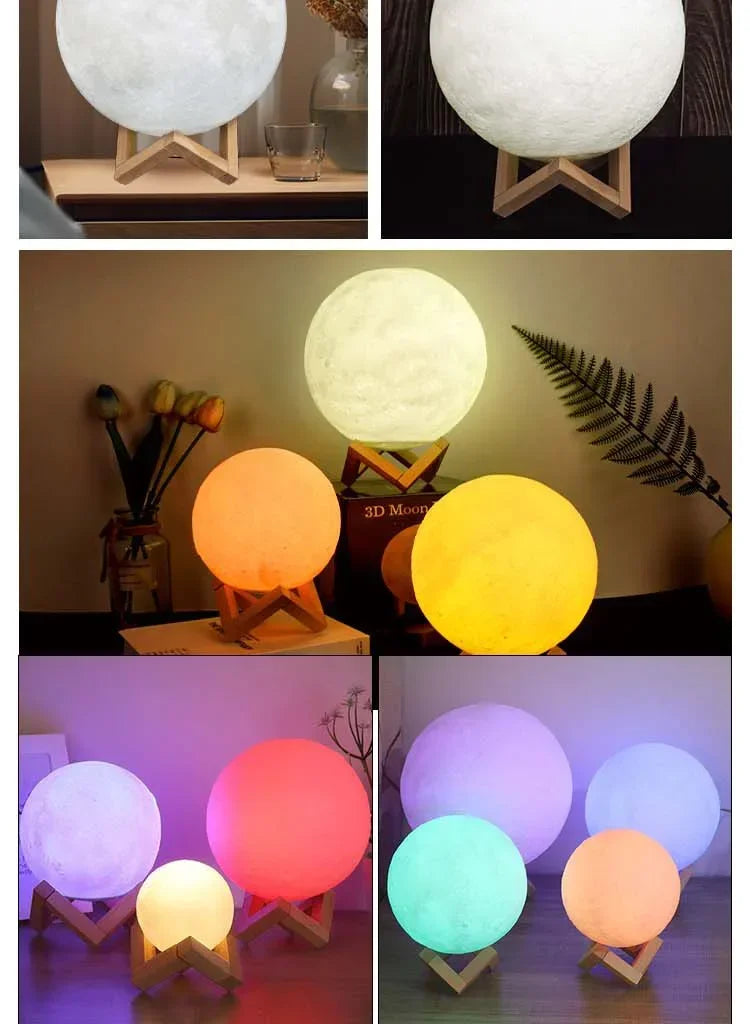 Luminária Lua 3D LED 16 Cores com Controle Recarregável - Foto 14