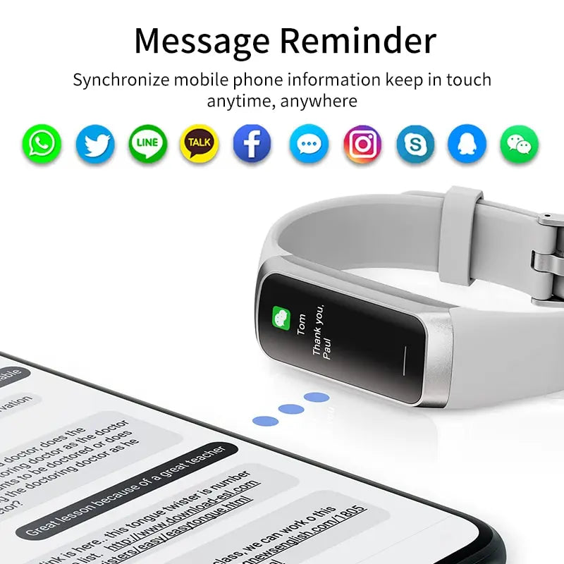 Smartwatch amoled com monitor cardíaco em fundo branco