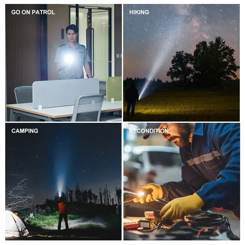 Lanterna Tática LED Recarregável USB com Zoom à Prova D'água 6