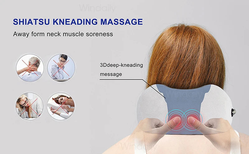 Massageador Elétrico Pescoço Shiatsu com Aquecimento Vibração - Foto 16