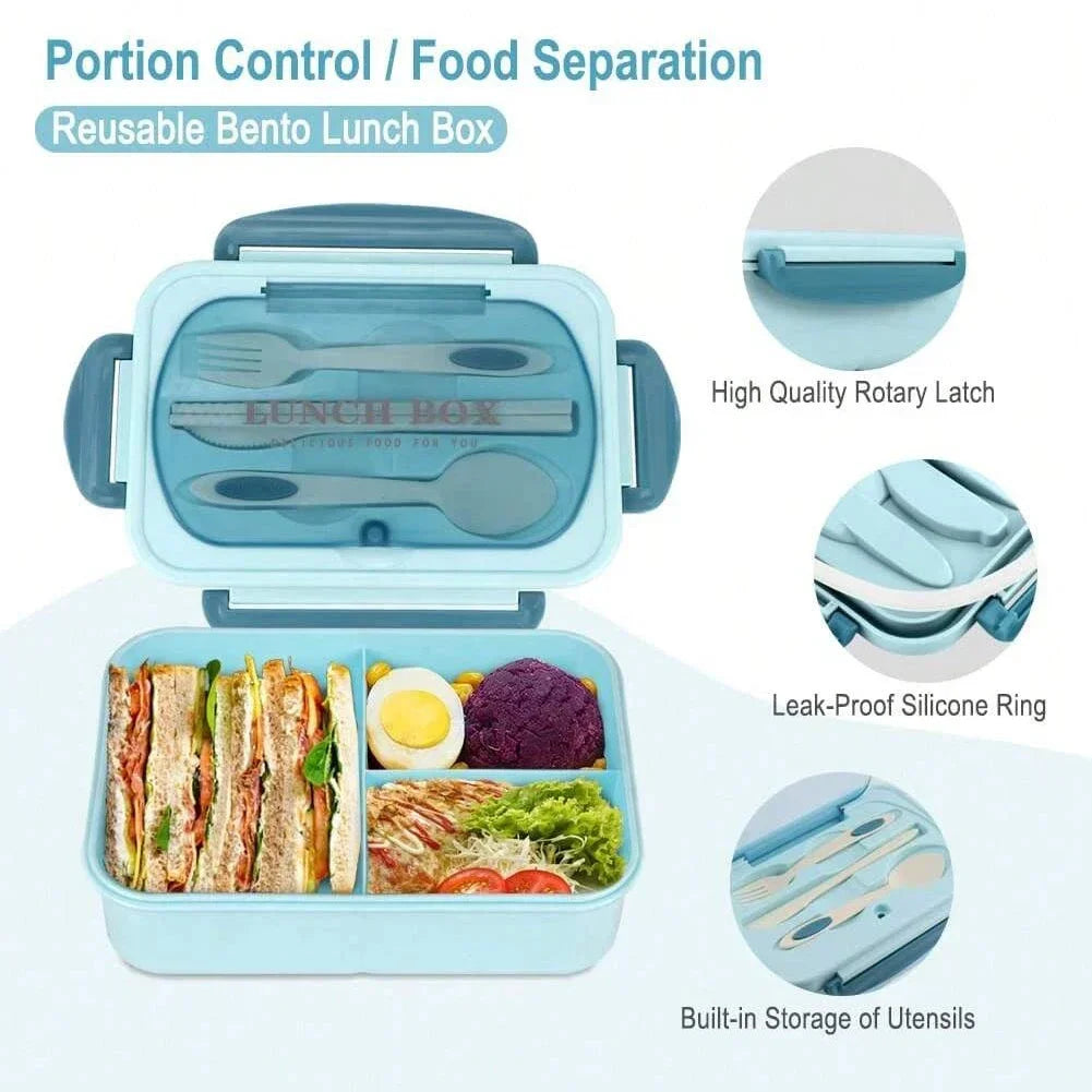 Marmita bento box adulto com 4 compartimentos em fundo branco