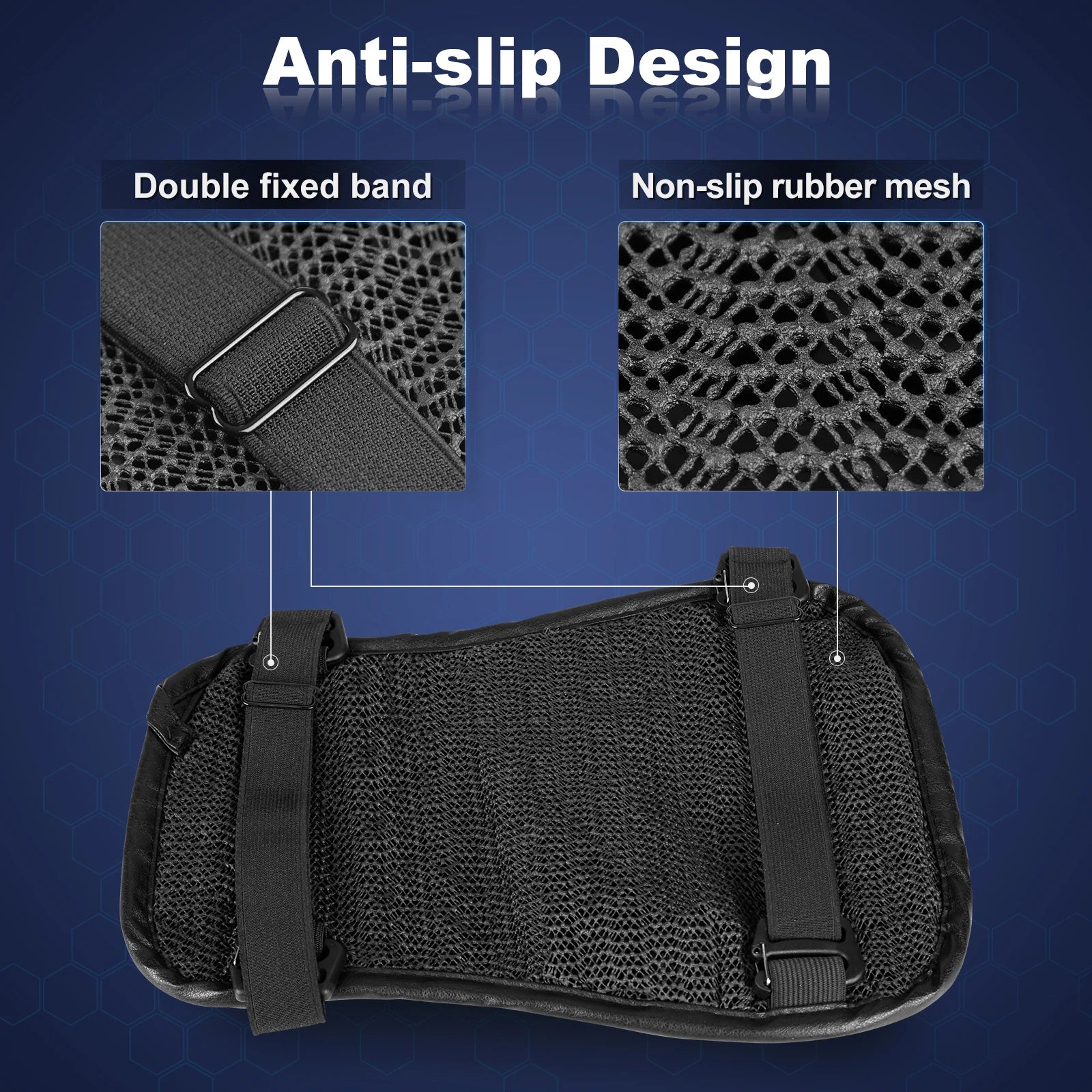 Almofada de gel 3D assento moto antiderrapante em fundo branco