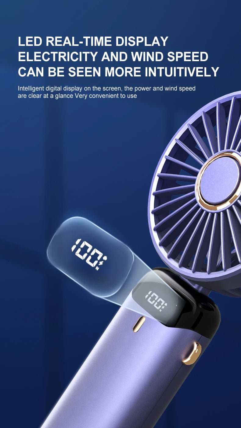 Mini Ventilador de Pescoço Dobrável 5 Velocidades USB - Foto 12