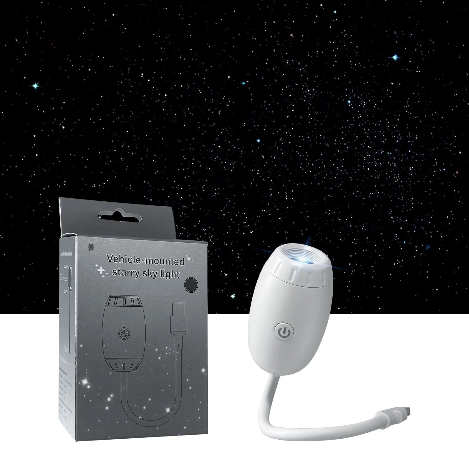 Projetor Galáxia USB Luz Céu Estrelado para Carro e Quarto