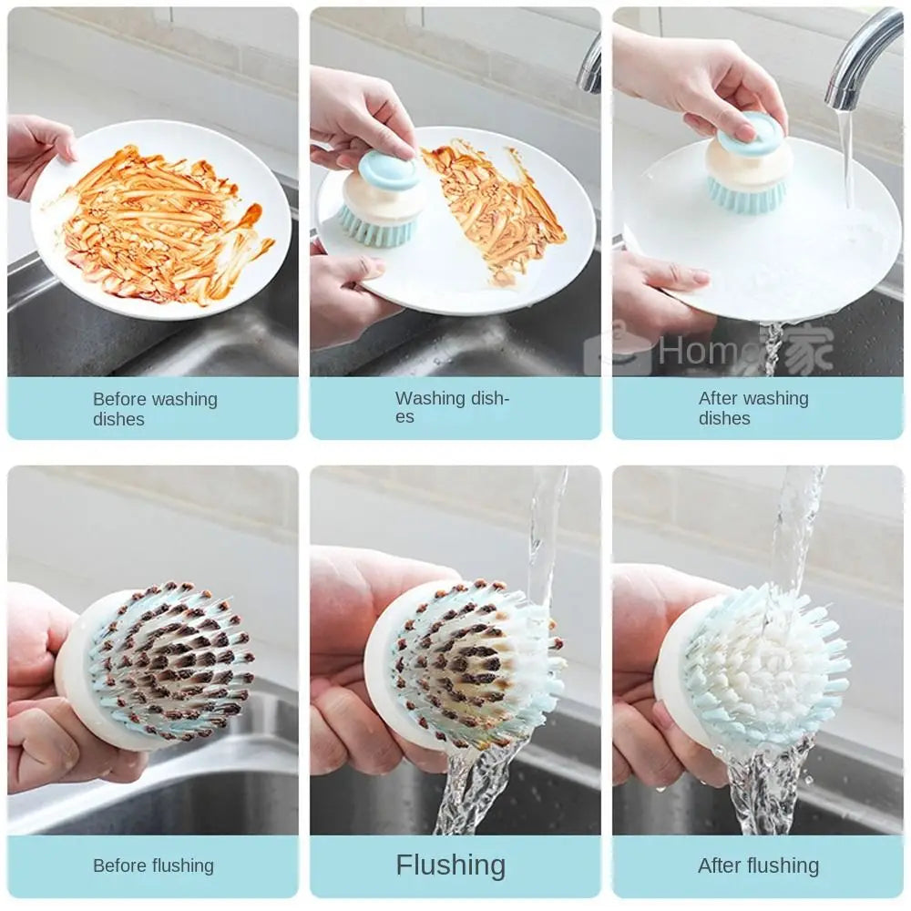 Escova multiuso de limpeza para cozinha com cerdas resistentes em fundo branco