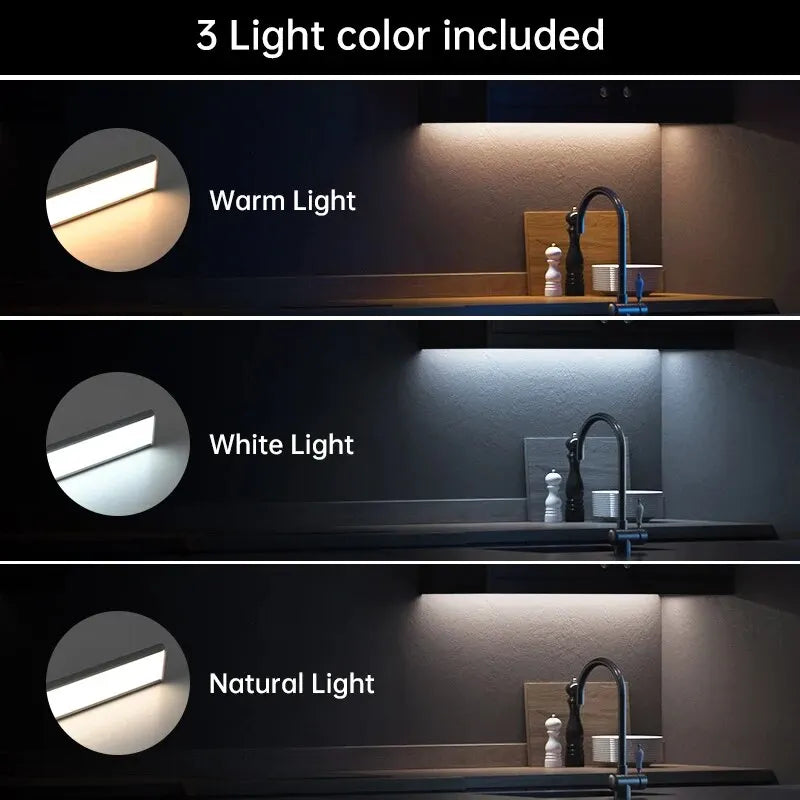 Luz noturna LED com sensor de movimento em fundo branco