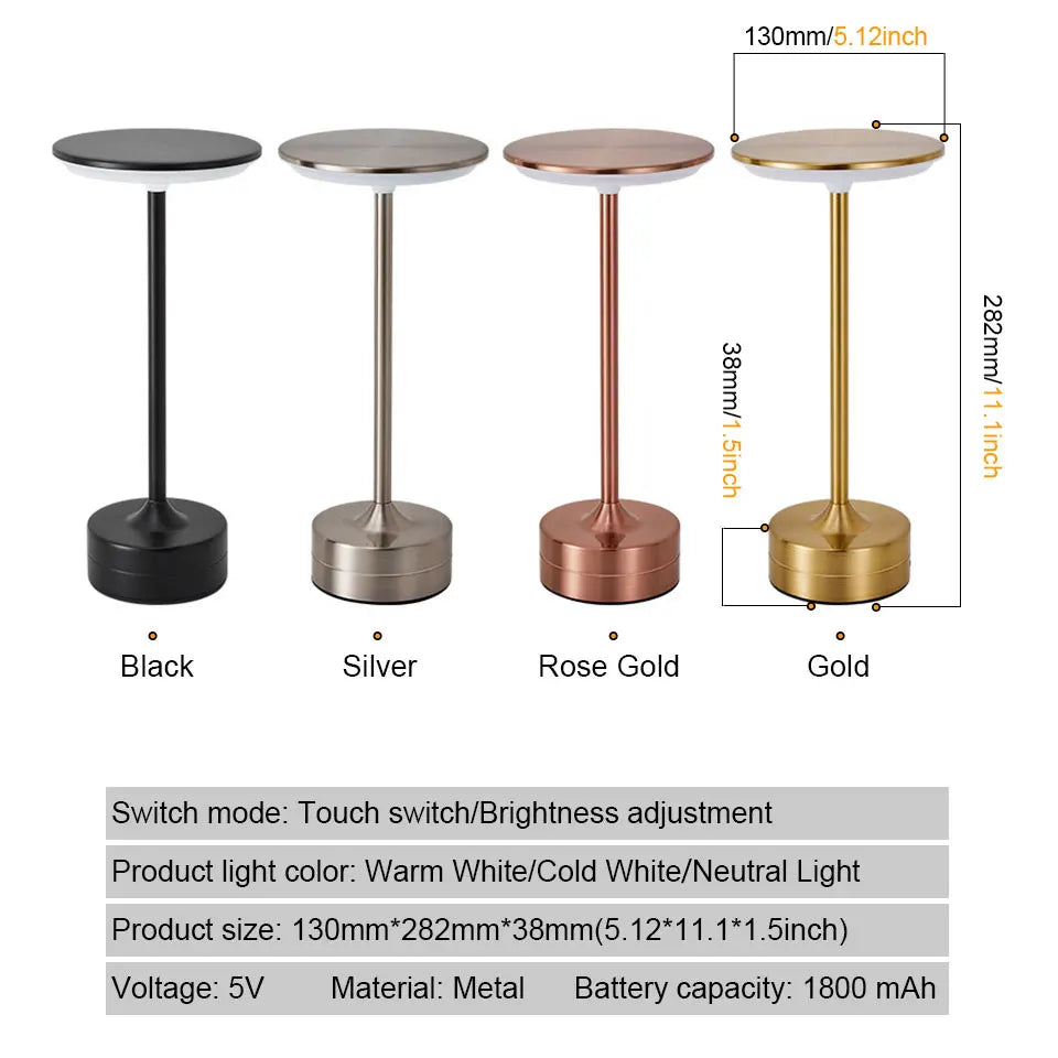 Luminária LED de Mesa Sensor Toque Recarregável USB - Foto 3