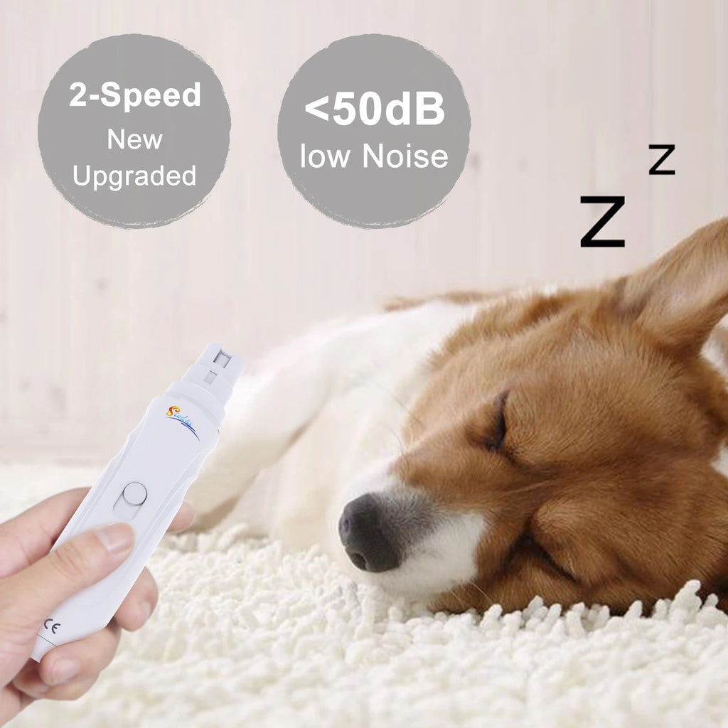 Lixa elétrica de unhas para pets USB recarregável em fundo branco