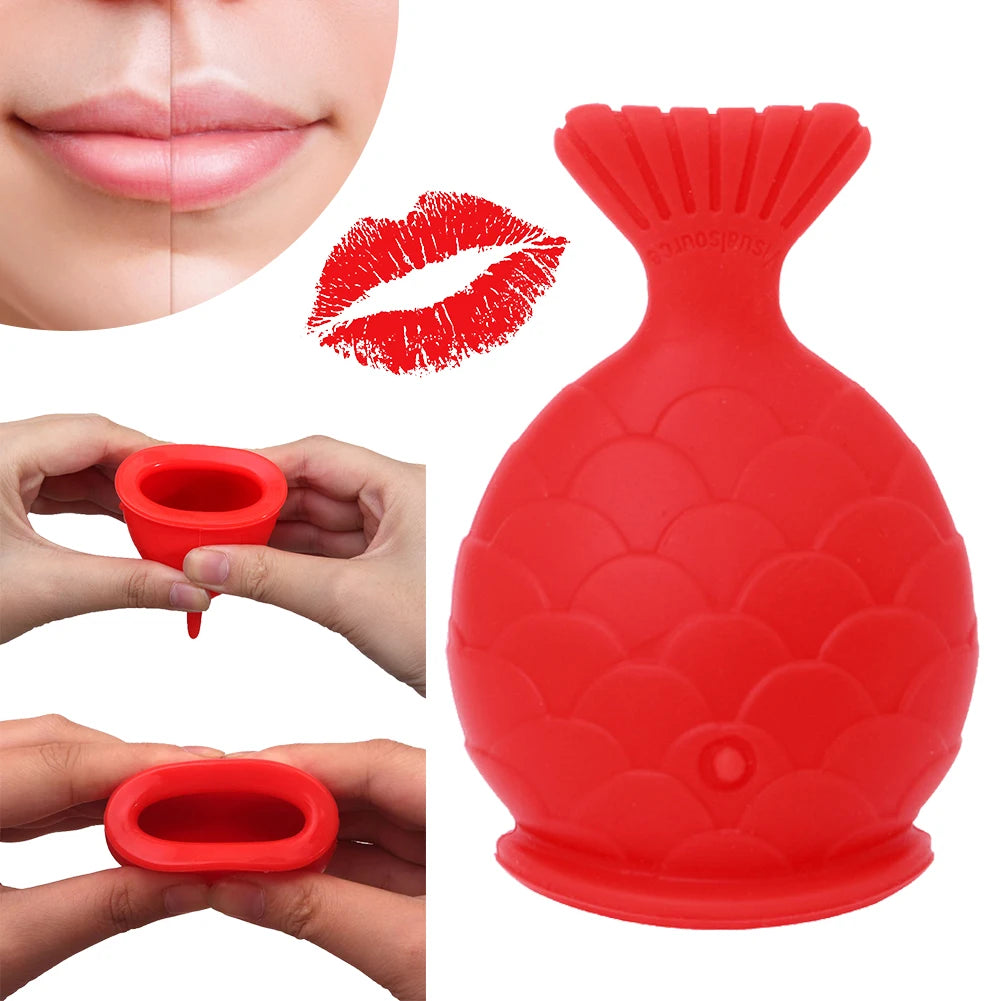 Lip plumper sucção labial de silicone para aumento de volume em fundo branco